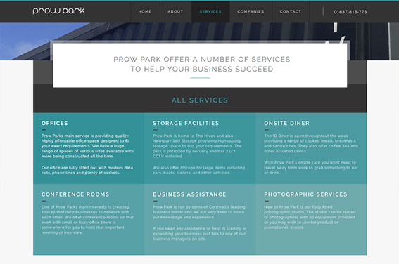 Invisible Inc. Web Design and Graphic - Prow Park Newquay Website Design Image 2